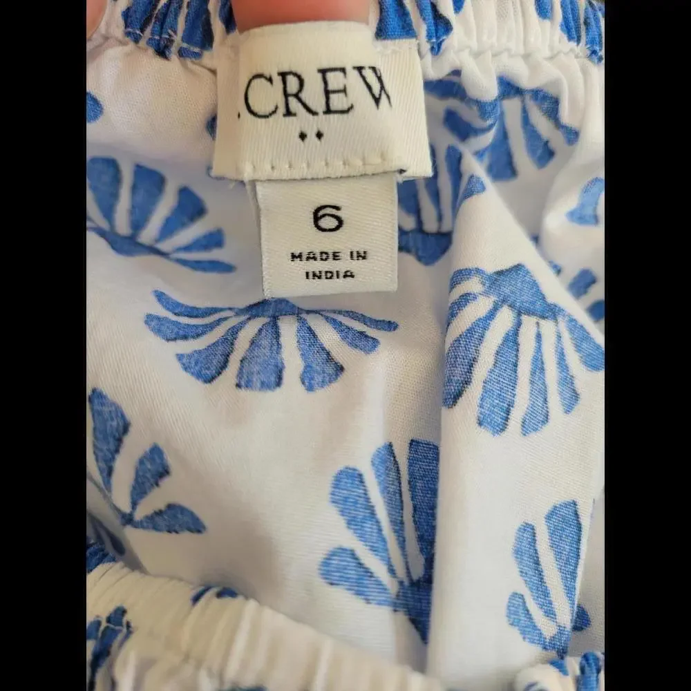 J CREW Size 6 white & blue shell scoop neck mini dress - Picture 4 of 5